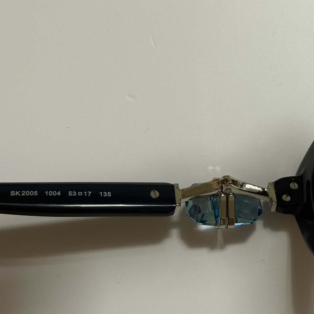 SWARVOSKI Elegant Navy Blue Cat-Eye Glasses with Crystal Details - Picture 6 of 8
